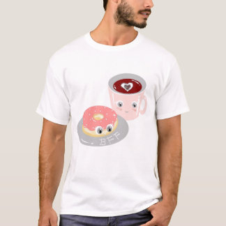 Camiseta Mejor Amigos para siempre Kawaii Café y Donut BFF