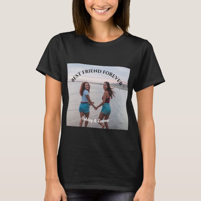 Camiseta Mejor Amigos por Siempre Personalizado Foto y Nomb (Anverso)