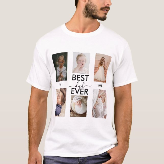 Camiseta Mejor año e imágenes del Personalizable de papá (Anverso)