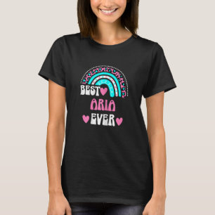 Camiseta Mejor Aria siempre nombre personal Retro Leopardo