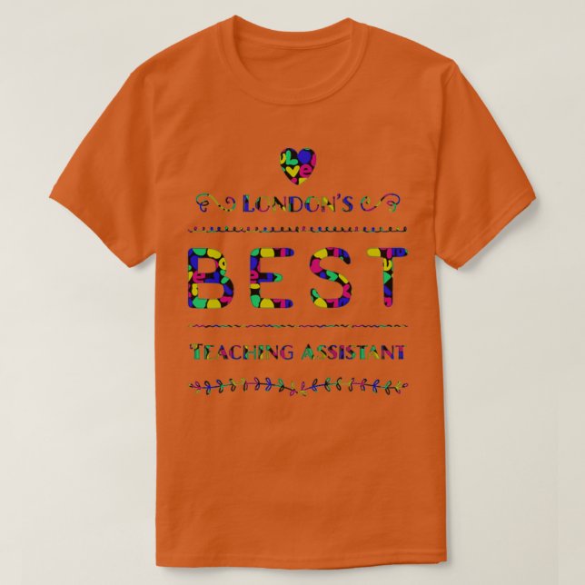 Camiseta Mejor Asistente de Enseñanza de Londres (Diseño del anverso)