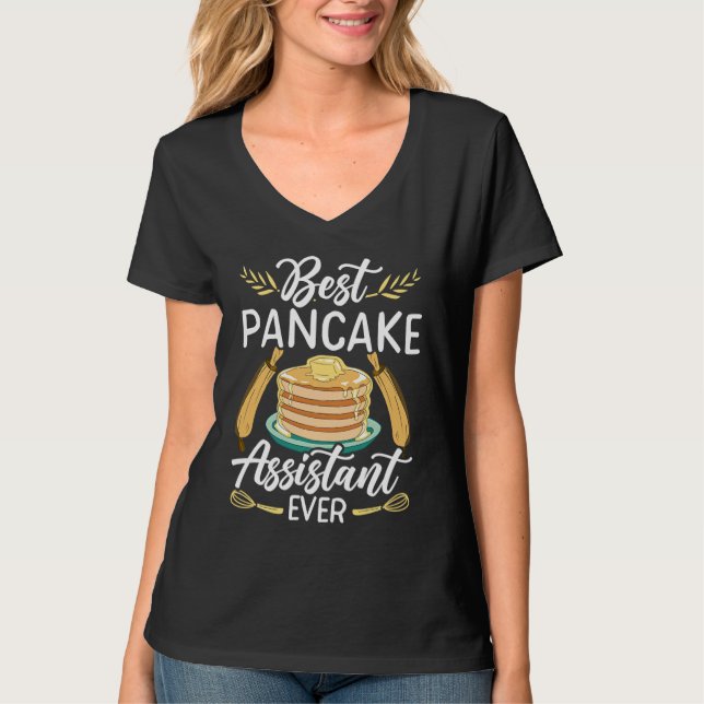 Camiseta Mejor asistente de panqueque jamás haciendo pan de (Anverso)
