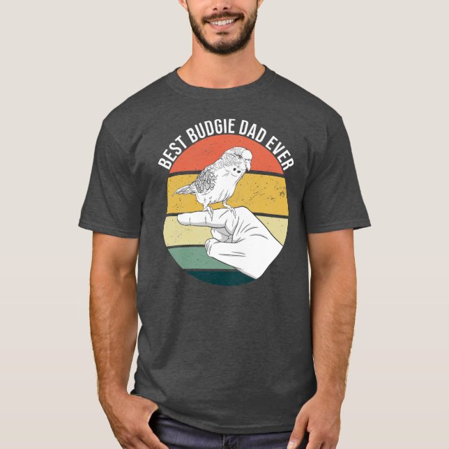 Camiseta Mejor Ave De Parrot De Budgie Dad Para Mascotas (Anverso)