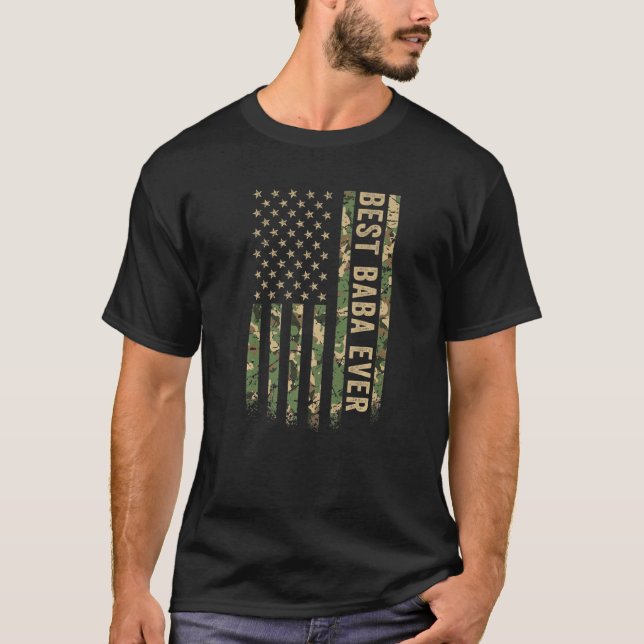 Camiseta Mejor Baba Ever Bandera Americana Camo Veterano Pa (Anverso)