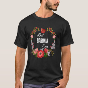Camiseta Mejor Babunia Naranja Floral Divertida Tía Abuela