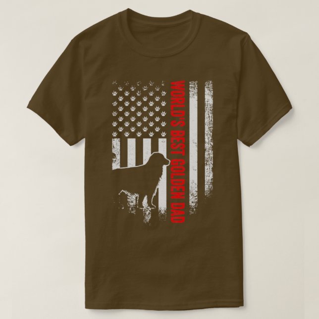 Camiseta Mejor Bandera Americana de Papá Dorado del Mundo (Diseño del anverso)