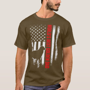 Camiseta Mejor Bandera Americana de Papá Dorado del Mundo