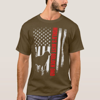 Camiseta Mejor Bandera Americana de Papá Dorado del Mundo