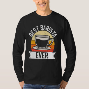 Camiseta Mejor Barista jamás Cafetera Retro Vintage