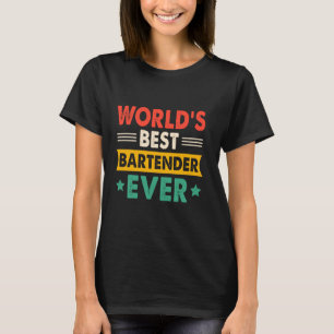 Camiseta Mejor barman del mundo divertido retro