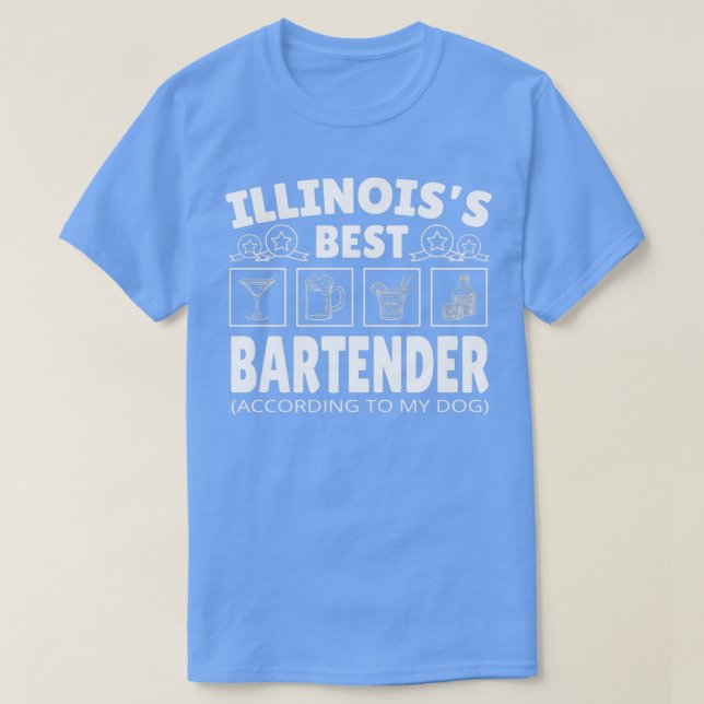 Camiseta Mejor Bartender Illinois (Diseño del anverso)