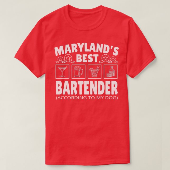 Camiseta Mejor Bartender Maryland (Diseño del anverso)