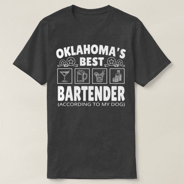Camiseta Mejor Bartender Oklahoma (Diseño del anverso)