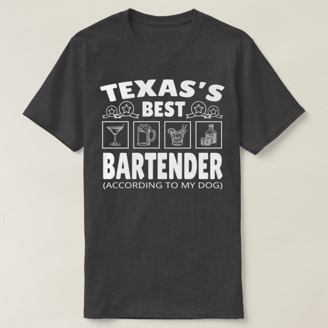 Camiseta Mejor Bartender Texas (Diseño del anverso)