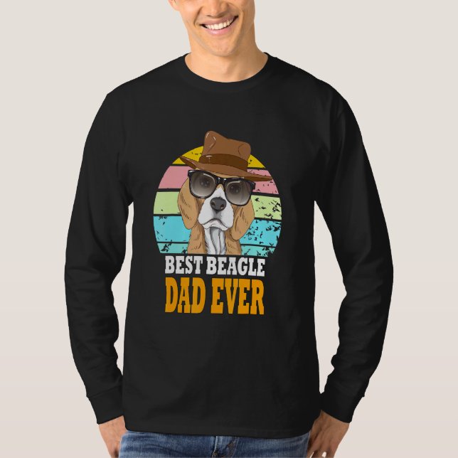 Camiseta Mejor Beagle Dad Ever Dogs Retro Puppy Gafas De So (Anverso)