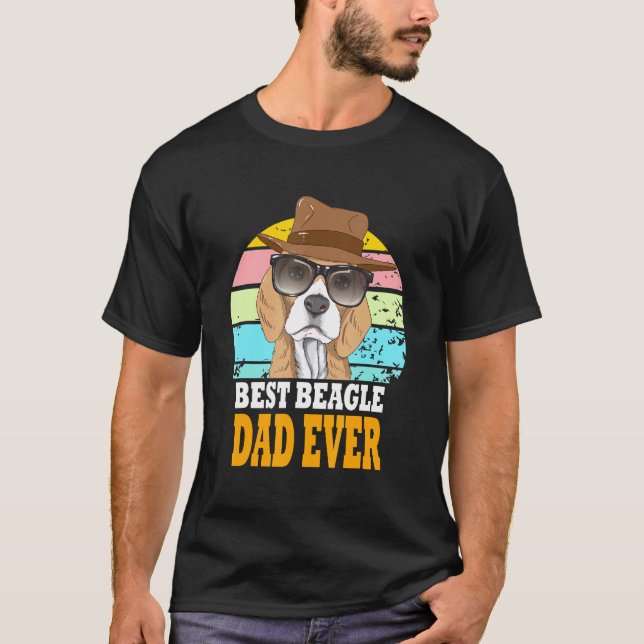 Camiseta Mejor Beagle Dad Ever Dogs Retro Puppy Gafas De So (Anverso)