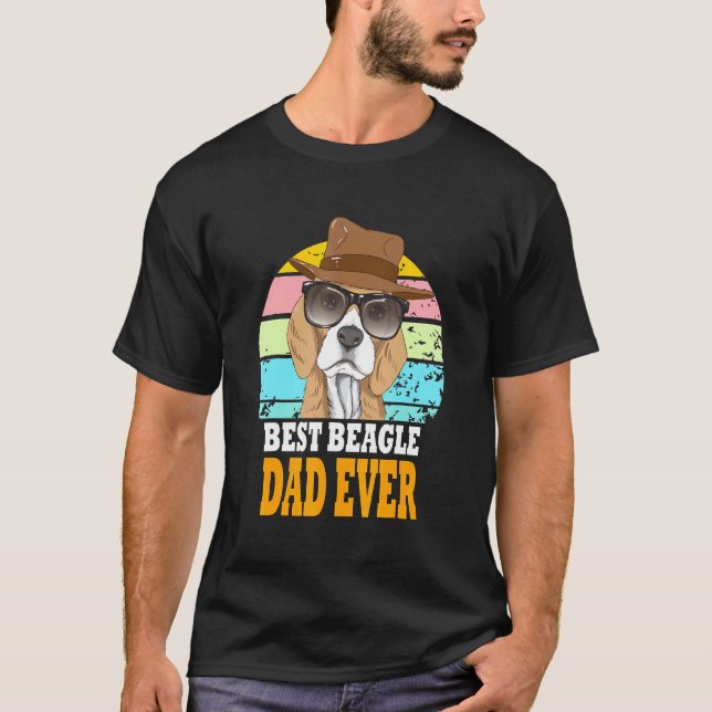 Camiseta Mejor Beagle Dad Ever Dogs Retro Puppy Gafas De So (Anverso)