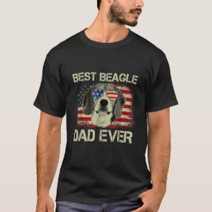 Camiseta Mejor Beagle Papá Nunca Perro Retro Bandera Estado