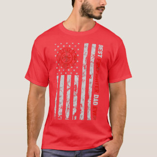 Camiseta Mejor bombero papá que nunca amante de la bandera
