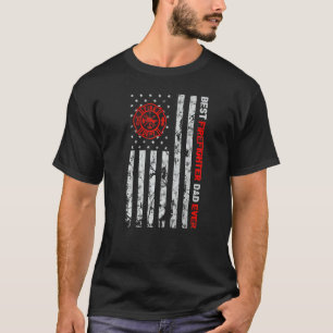 Camiseta Mejor bombero papá que nunca amante de la bandera 