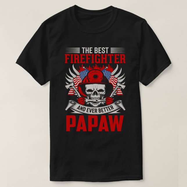 Camiseta Mejor Bombero Y Mejor PAPA (Diseño del anverso)