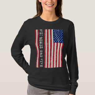 Camiseta Mejor Bono Papá Nunca Bandera Estadounidense Grasa