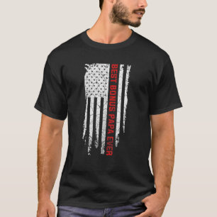 Camiseta Mejor Bono Papá Nunca Padre De Bandera Vintage Est