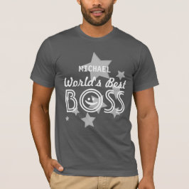 Camiseta Mejor BOSS del mundo con las estrellas y el nombre