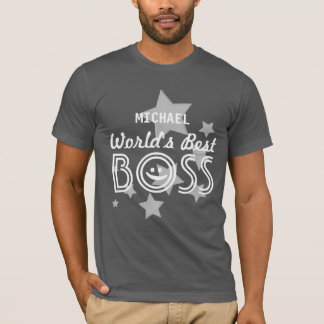 Camiseta Mejor BOSS del mundo con las estrellas y el nombre