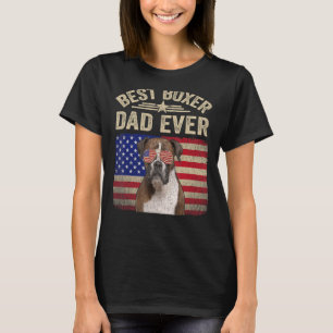 Camiseta Mejor Boxeador Papá Jamás Perro Bandera Americana