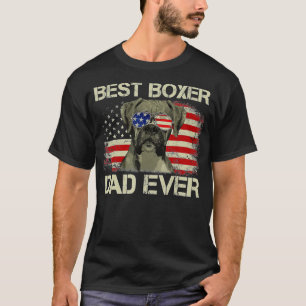 Camiseta Mejor Boxer Dad Ever Dog Lover American Flag Gift