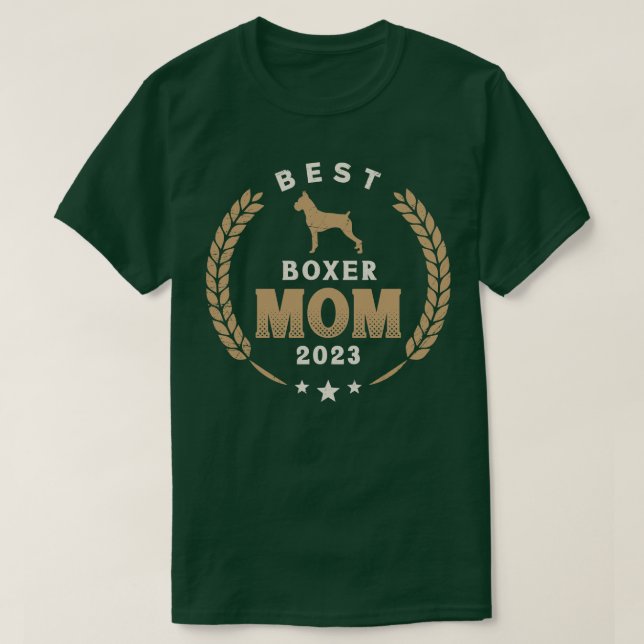 Camiseta Mejor Boxer Mom 2023 Cute German Boxer Dog Laurel  (Diseño del anverso)