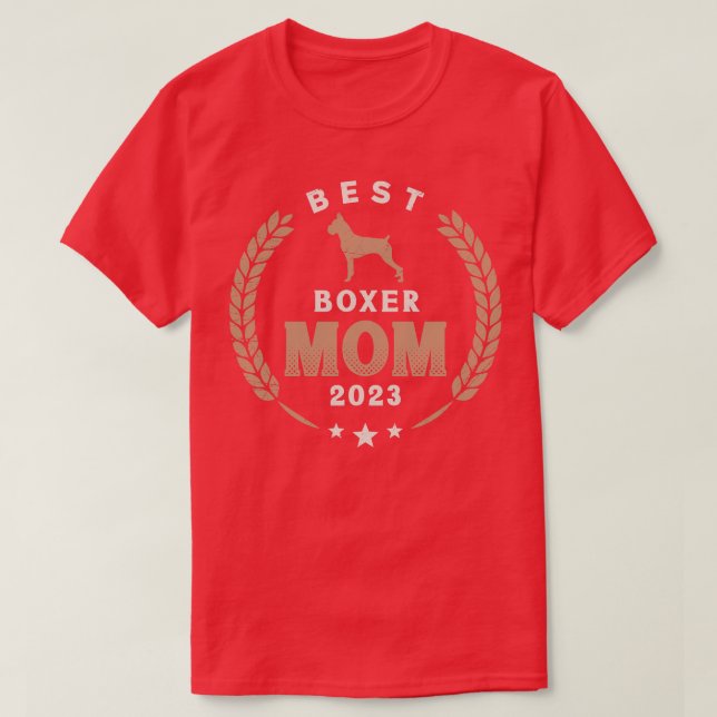 Camiseta Mejor Boxer Mom 2023 Cute German Boxer Dog Laurel  (Diseño del anverso)
