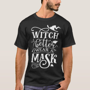 Camiseta Mejor Bruja Usa Máscara Halloween 2020