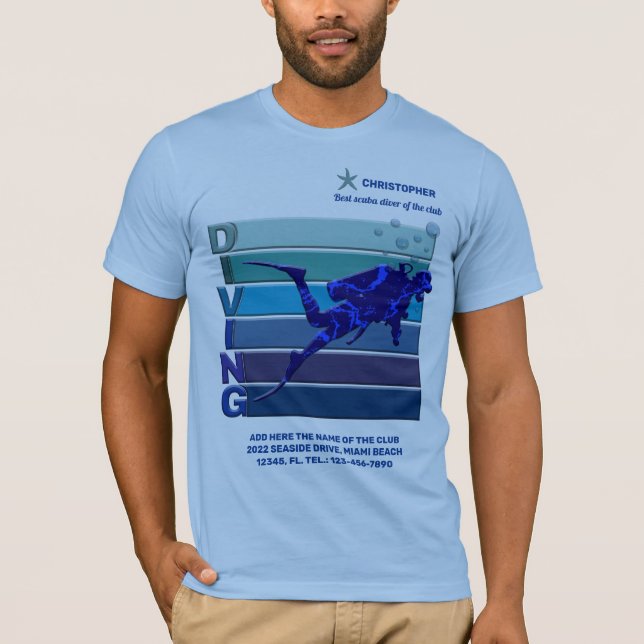 Camiseta Mejor Buceador De Scuba Del Club Para Hombres (Anverso)