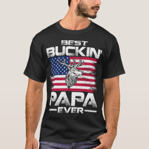 Camiseta Mejor Buckin' Papa de EEUU cazando ciervos con ban