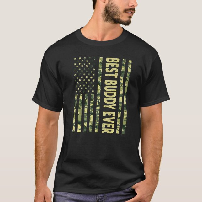 Camiseta Mejor Buda De Ee. Uu. Abuelo De Bandera Americana (Anverso)