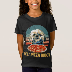 Camiseta Mejor Buda Pizza - Sweet Shih Tzu ama la pizza con