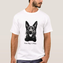 Camiseta Mejor Buddy German Shepard B&W Silohuette