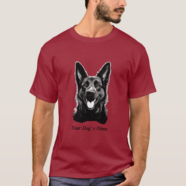 Camiseta Mejor Buddy German Shepard B&W Silohuette (Anverso)