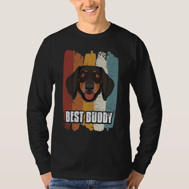 Camiseta Mejor Buddy, Sonriente Dachshund (Anverso)