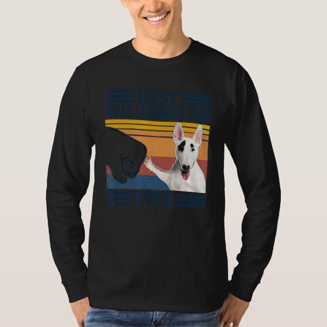 Camiseta Mejor Bull Terrier Papá Perro Día del Padre (Anverso)