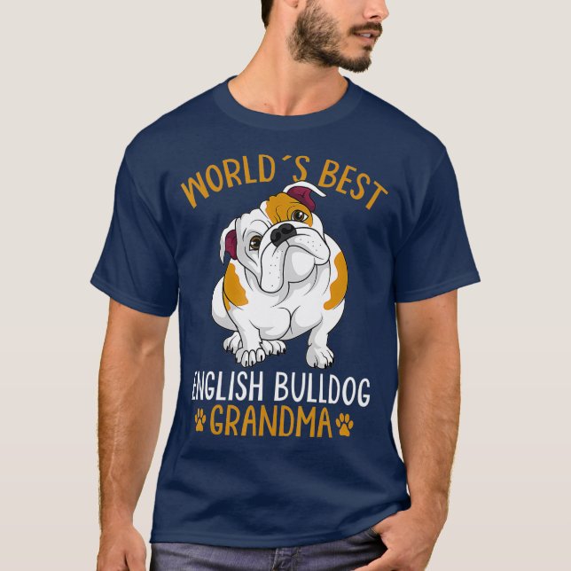 Camiseta Mejor Bulldog Inglés Dueño de Perro Abuela (Anverso)