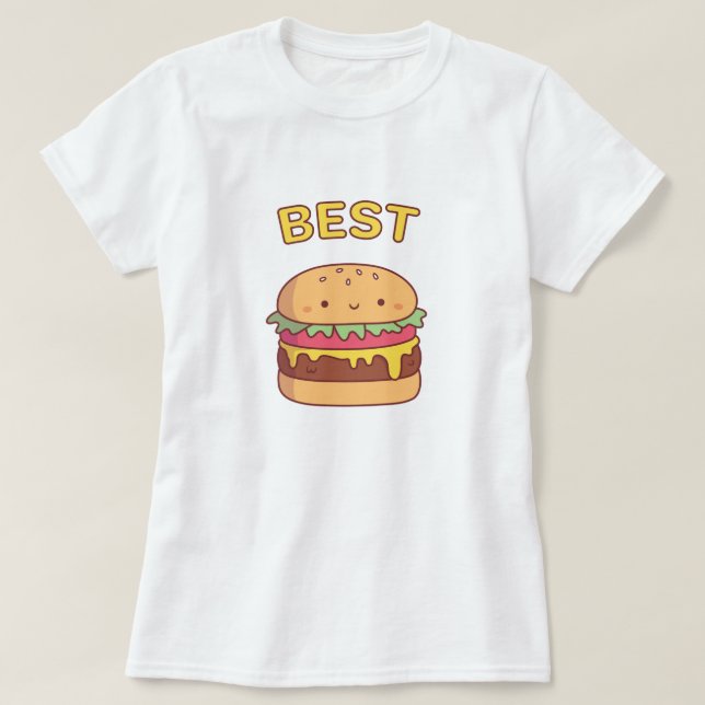 Camiseta Mejor Burger que Coincide Mejor Amigo (Diseño del anverso)