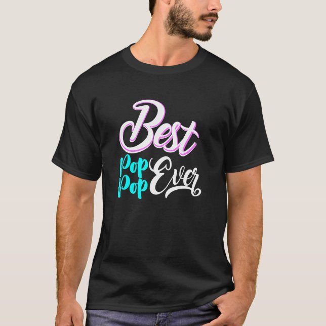 Camiseta Mejor caligrafía de moda del pop pop de todos los  (Anverso)