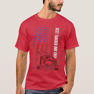 Camiseta mejor camionero papá jamás bandera americana 4 de