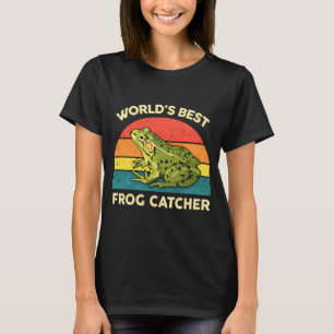 Camiseta Mejor cazador de ranas del mundo vintage puesta de
