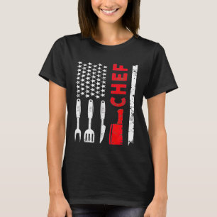 Camiseta Mejor Chef De Cocina Vintage Hincha Usa Flag Chef