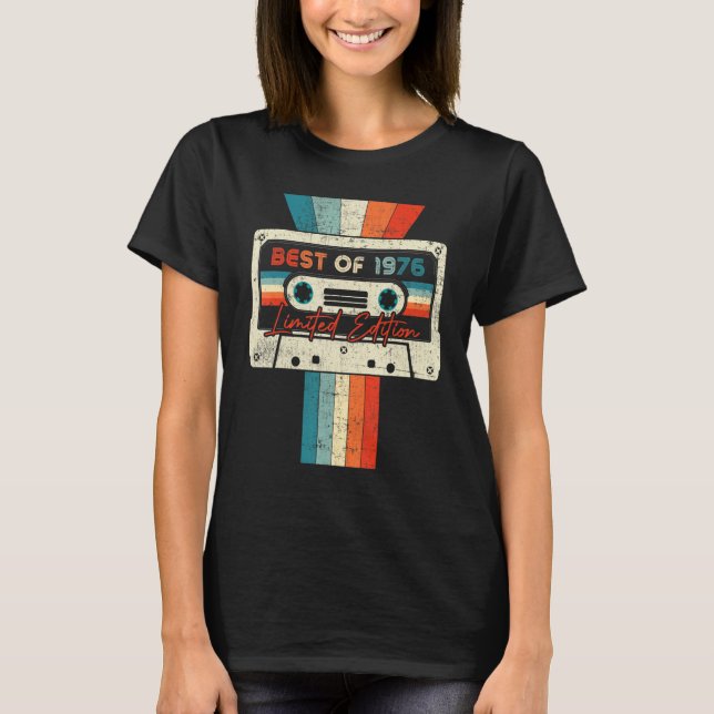 Camiseta Mejor Cinta Cassette De 1976 46 Cumpleaños 46 Años (Anverso)