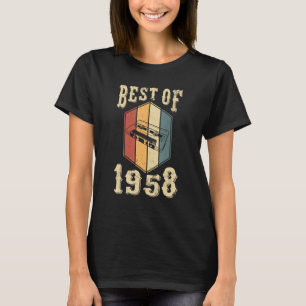 Camiseta Mejor Cinta Cassette De 64 Años De 1958 64º Nacimi